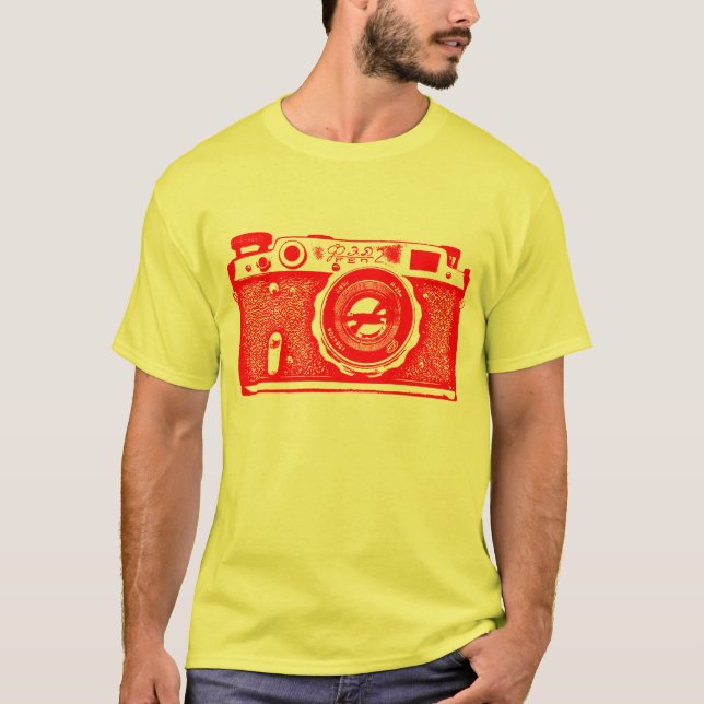 Camiseta Cámara rusa soviética gigante - Rojo (Anverso)