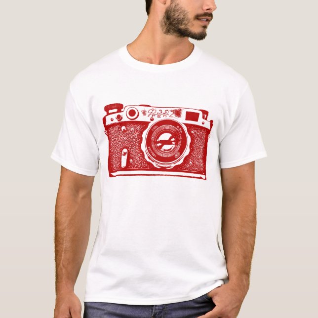 Camiseta Cámara rusa soviética gigante - rojo rubí (Anverso)