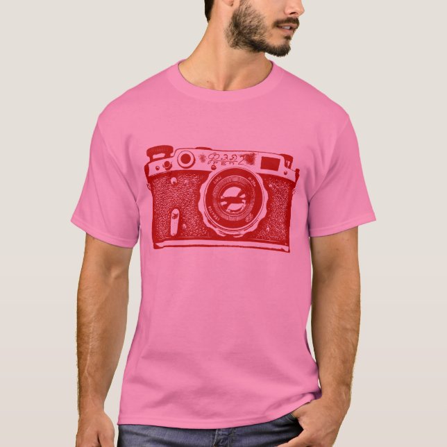 Camiseta Cámara rusa soviética gigante - rojo rubí (Anverso)