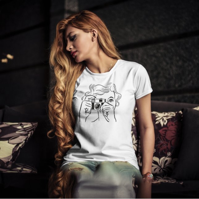 Camiseta cámara vintage de fotógrafo chica (Subido por el creador)