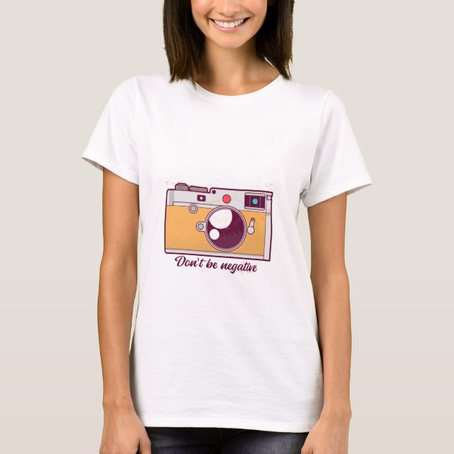 Camiseta Cámara vintage, no seas negativo (Anverso)
