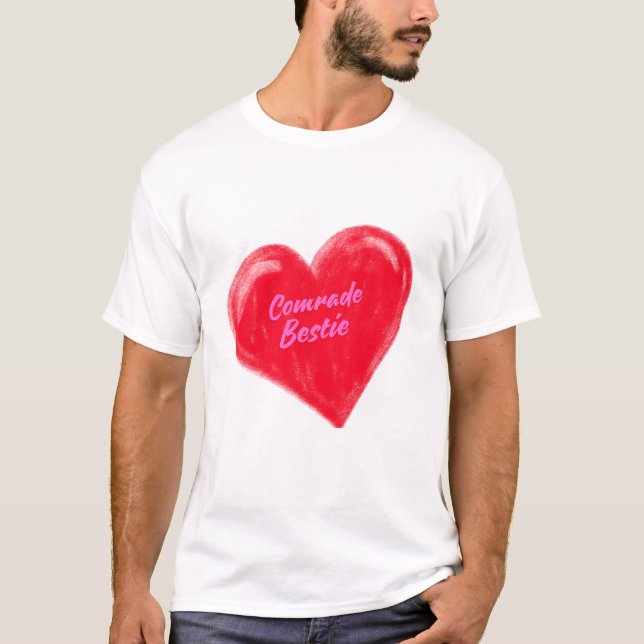 Camiseta Camarada Bestie Love Heart El día de San Valentín (Anverso)