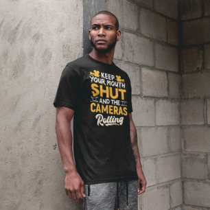 Camiseta Cámaras con cierre de boca rodando - Divertida vid