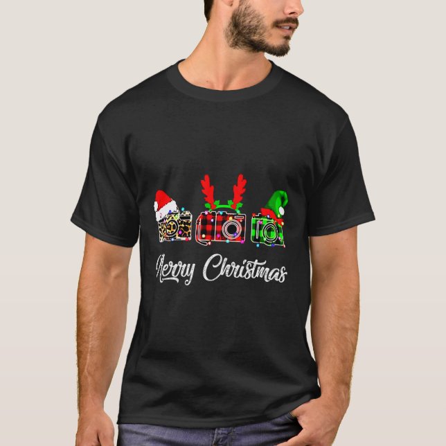 Camiseta Cámaras Feliz Navidad Graciosos Navidades Fotograf (Anverso)