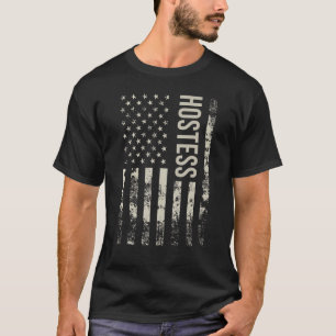 Camiseta Camarera de bandera estadounidense vintage