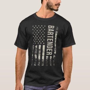 Camiseta Camarero de bandera estadounidense vintage