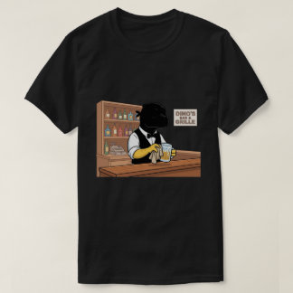 Camiseta Camarero Dinosaurio Bar Cerveza Divertido Dibujo A