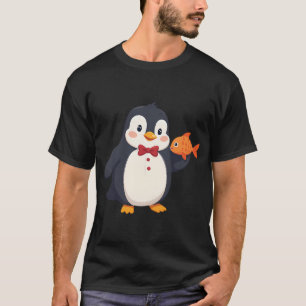 Camiseta Camarero Pingüino Sirviendo Plato de Pescado