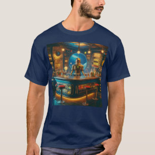 Camiseta Camarero Robot en el Bar de Buceo de la Era Espaci