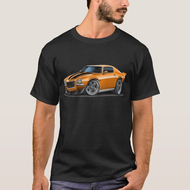 Camiseta Camaro 1970-73 Orn/coche del negro (Anverso)