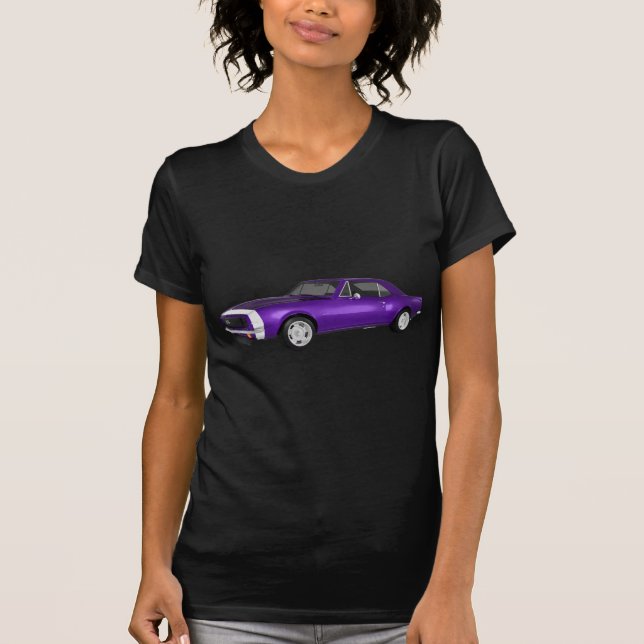 Camiseta Camaro SS de 1967: Acabado púrpura: Modelo 3D: (Anverso)