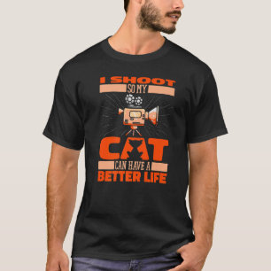 Camiseta Camarógrafo de vídeo de gatos de camarógrafo