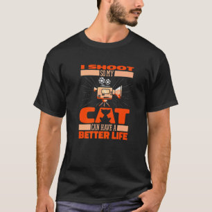 Camiseta Camarógrafo Gato Videografía Videógrafo Camarógraf