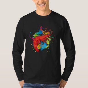 Camiseta Camarón Cereza Acuarela Pez Acuario de Agua Dulce
