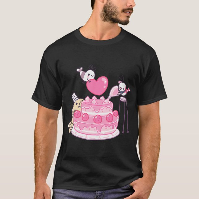 Camiseta Camarón tímido - Tarta de cumpleaños (Anverso)