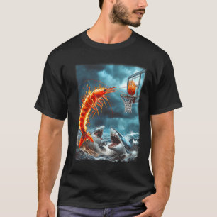Camiseta Camarón zambulléndose en tiburones divertido meme 
