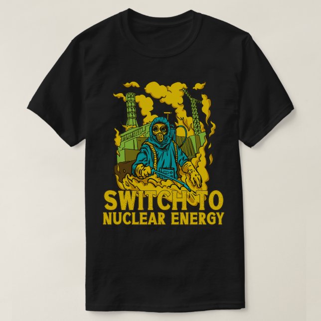 Camiseta Cambiar a la planta de energía de Átomo de energía (Diseño del anverso)