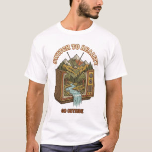 Camiseta Cambiar a la Realidad Salir al Exterior Diseño Ret