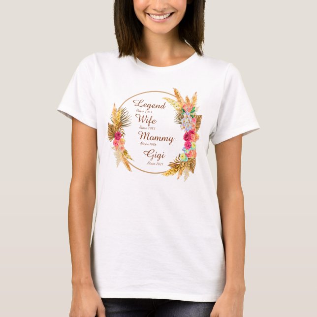 Camiseta Cambiar cualquier nombre Fecha de leyenda Esposa m (Anverso)