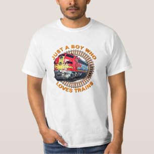 Camiseta Cambiar el chico de texto que ama los trenes Diese