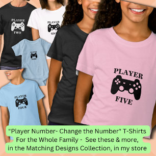 Camiseta Cambiar número, jugador cinco Chicas coincidentes