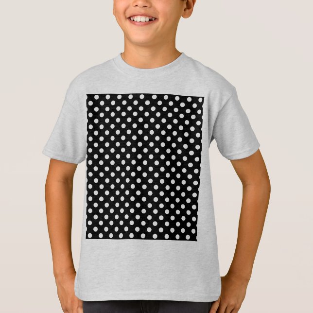 Camiseta Cambiar puntos de polka gris Cualquier Personaliza (Anverso)