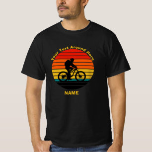 Camiseta Cambiar texto Añadir nombre retro bicicleta de pue