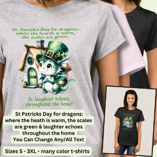 Camiseta Cambiar texto, Día de los patronos para los dragon