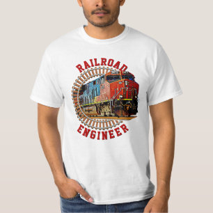 Camiseta Cambiar texto Ingeniero ferroviario Diesel Locomot