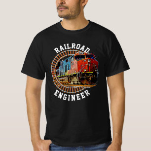 Camiseta Cambiar texto Ingeniero ferroviario Diesel Locomot