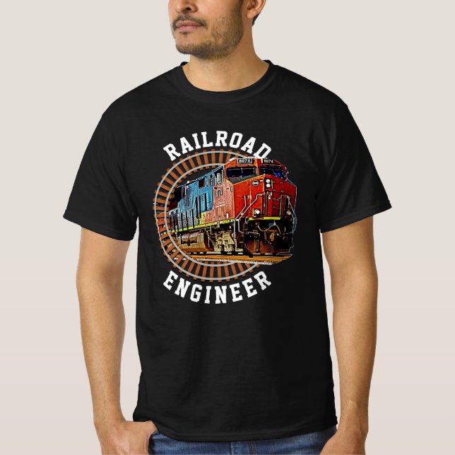 Camiseta Cambiar texto Ingeniero ferroviario Diesel Locomot (Anverso)