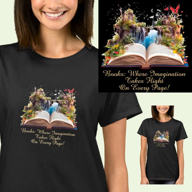 Camiseta Cambiar texto, libros donde la imaginación toma vu (Subido por el creador)