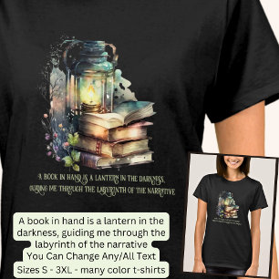 Camiseta Cambiar texto, libros góticos y faroles, presupues