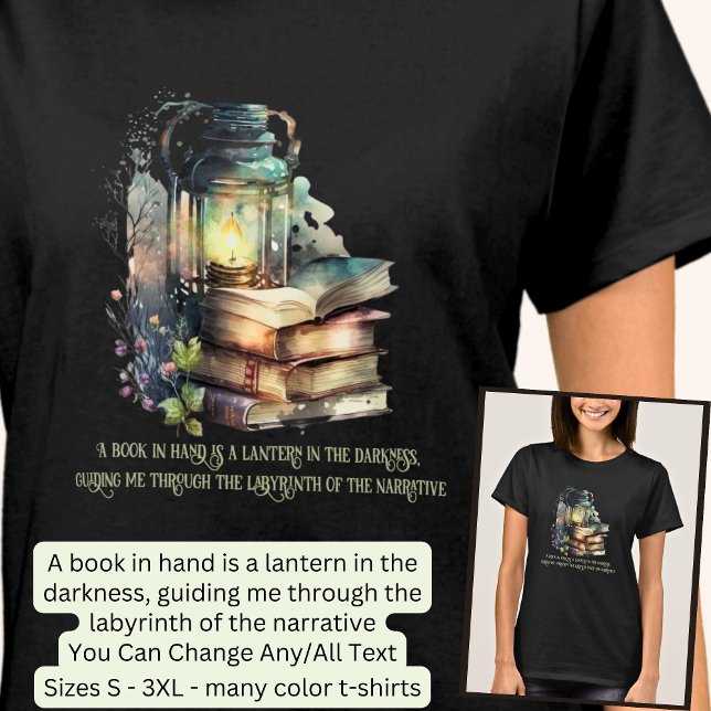 Camiseta Cambiar texto, libros góticos y faroles, presupues (Subido por el creador)