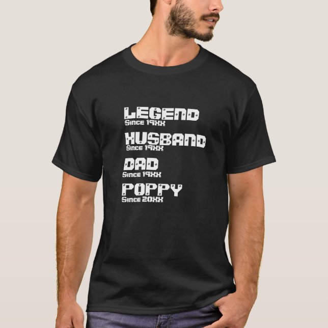Camiseta Cambiar todo el nombre Fecha año de leyenda marido (Anverso)