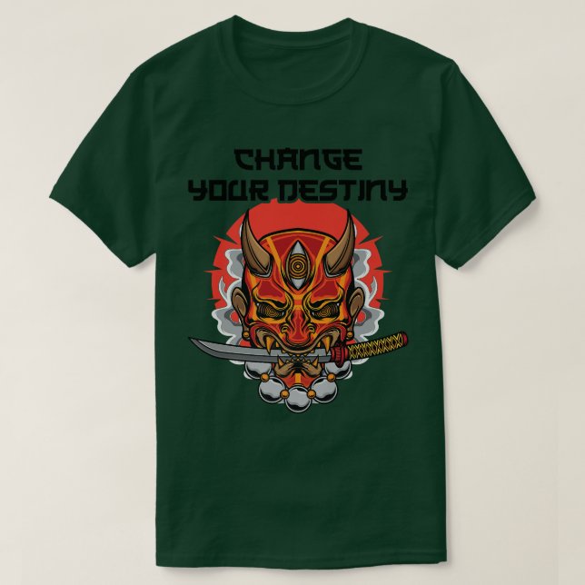Camiseta Cambiar tu destino Anime Ninjas Manga Samurais  (Diseño del anverso)