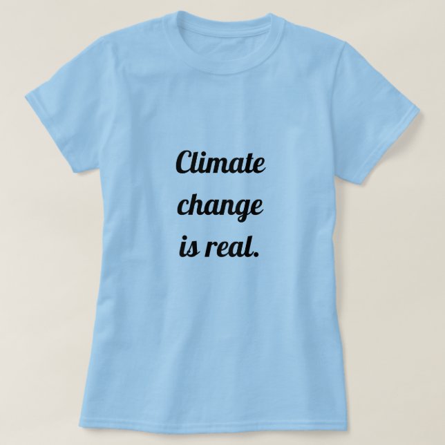 Camiseta Cambio Climático: Azul Claro (Diseño del anverso)
