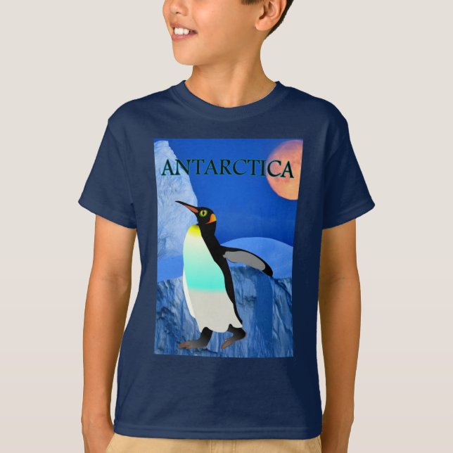 Camiseta Cambio climático Luna de pingüino glaciar antártic (Anverso)