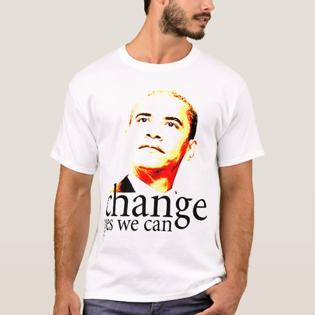Camiseta Cambio de Barack Obama podemos sí (Anverso)