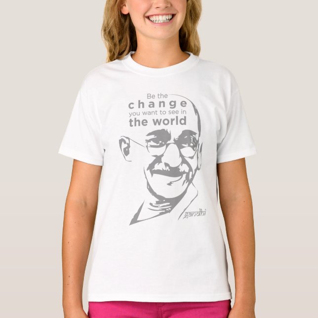 Camiseta Cambio de Gandhi el blanco del mundo (Anverso)