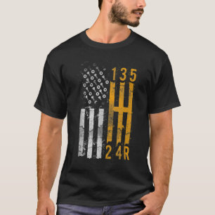 Camiseta Cambio de Marchas Bandera Americana Mecánico de Co