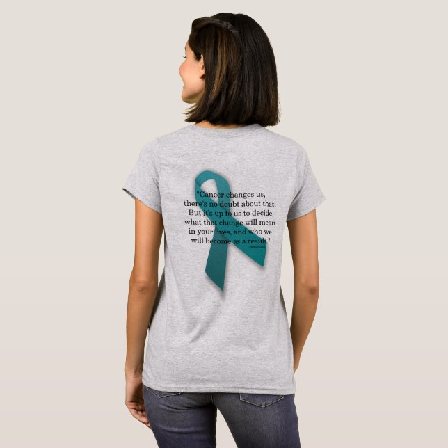 Camiseta Cambio del cáncer en el tee inspiracional de los e (Reverso completo)