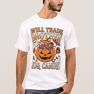 Camiseta Cambio Hermano Caramelo Haloween Calabaza Fantasma