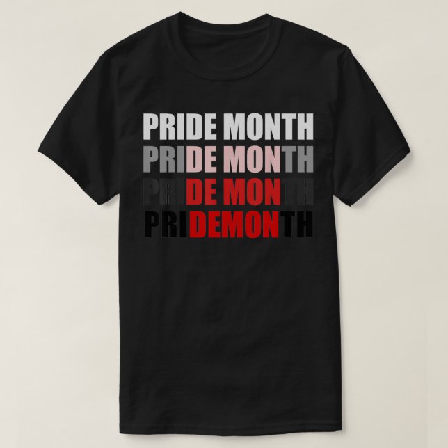 Camiseta Cambios de mes de ORGULLO en DEMON Funny LGBT Para (Diseño del anverso)