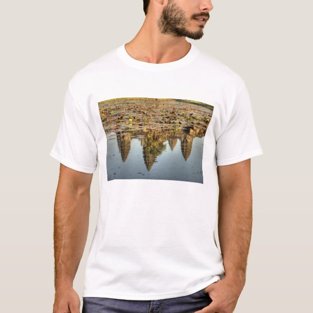 Camiseta Camboya, Angkor Wat. Reflexión del templo (Anverso)