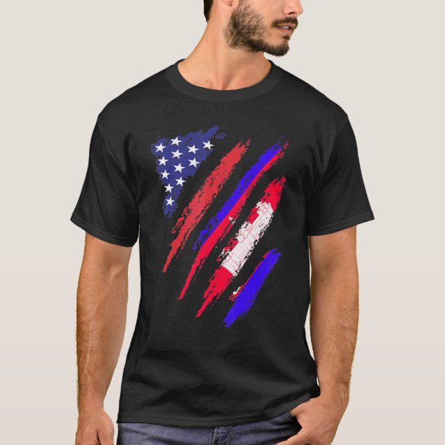 Camiseta Camboya Bandera Americana Grosera Patrimonio de la (Anverso)