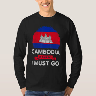 Camiseta Camboya dice que debo ir a la bandera camboyana