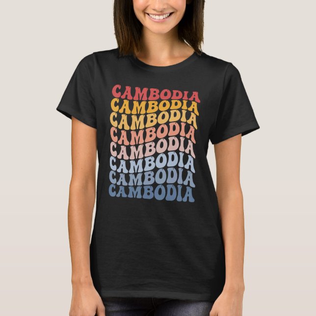 Camiseta Camboya Groovy Retro Camboya (Anverso)