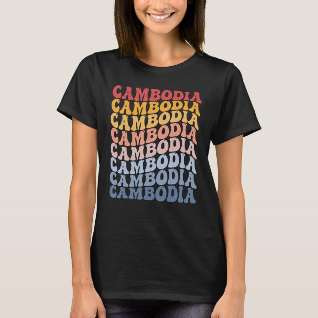 Camiseta Camboya Groovy Retro Camboya (Anverso)