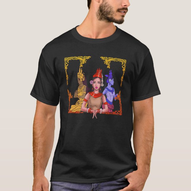 Camiseta Camboya: Jemeres camboyanos bailan tradicional Aps (Anverso)
